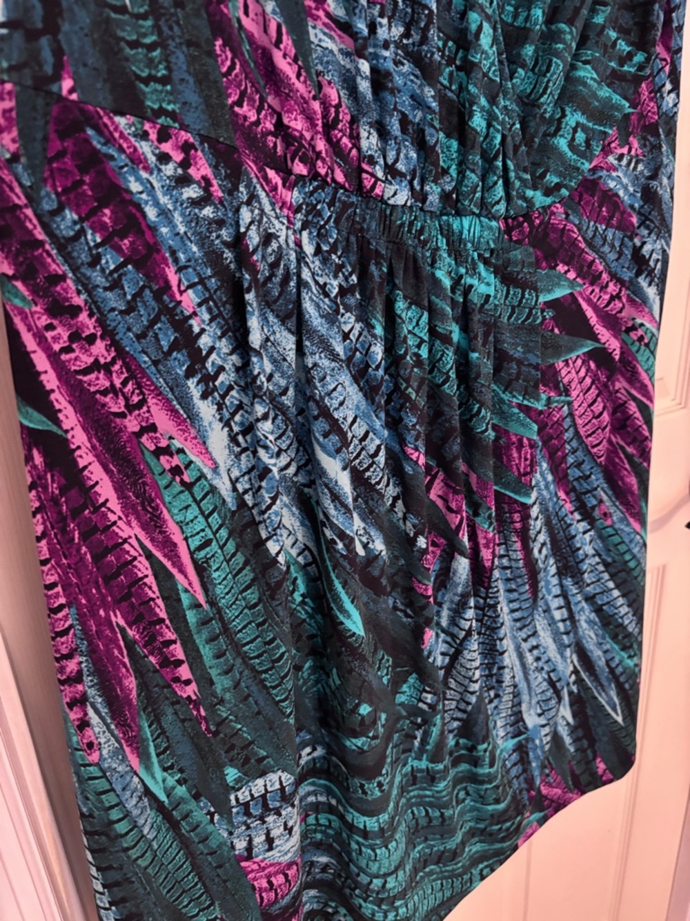 Apt. 9 Teal, Blue & Purple V-Neck Midi Dress - Picture 2 of 5